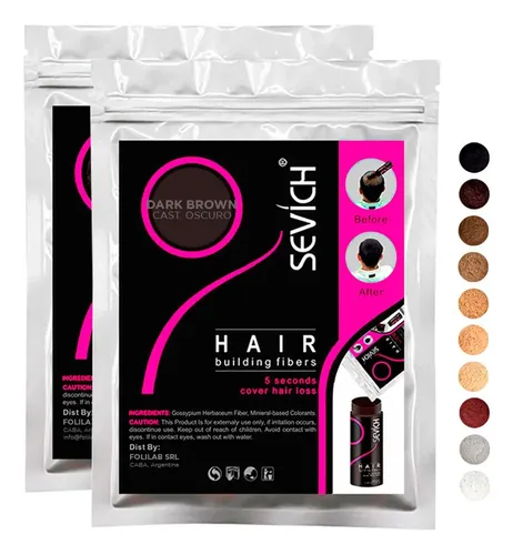 Recarga Sevich 50g Fibras Capilares Drk Brown Castaño Oscuro