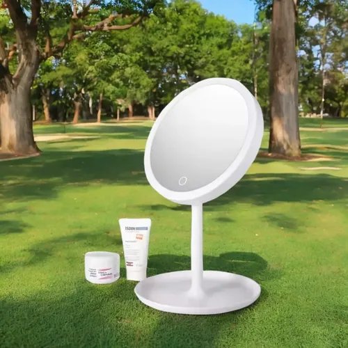 Espejo De Maquillaje Aro Led Regulable Recargable Y Portable