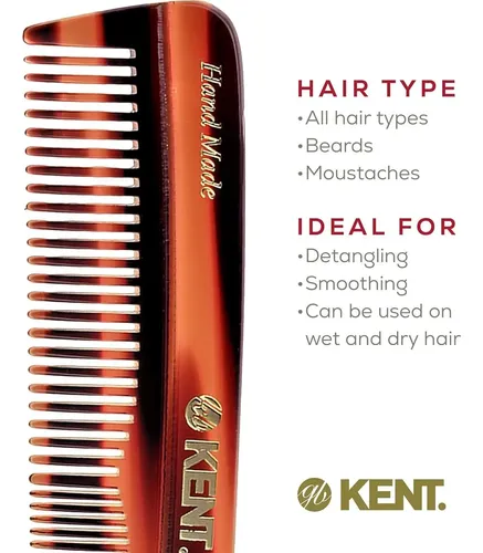 Peine De Bolsillo Kent R7t Para Barba Y Cabello