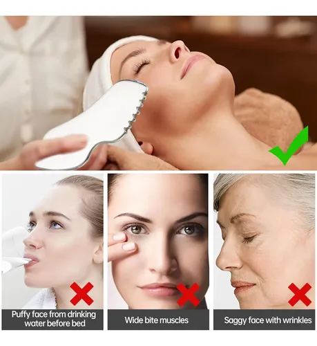 Herramienta Gua Sha Facial Y Corporal Metalizada