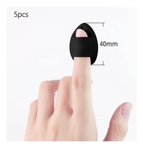 Esponja De Mezcla Suave Para Polvo De Dedo, 5 Piezas, Negro
