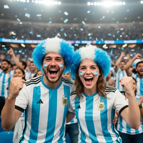 Peluca Afro Rulos Argentina Mundial Cotillon X1 Unid