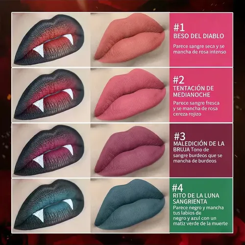 Set De 4 Unidades, Lápiz Labial, Tinte Labial, Gel, Larga Du 1