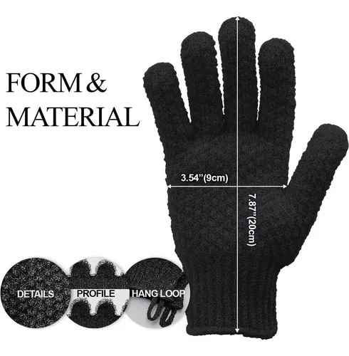 Guantes Exfoliantes Evridwear Con Mango Largo Y Textura