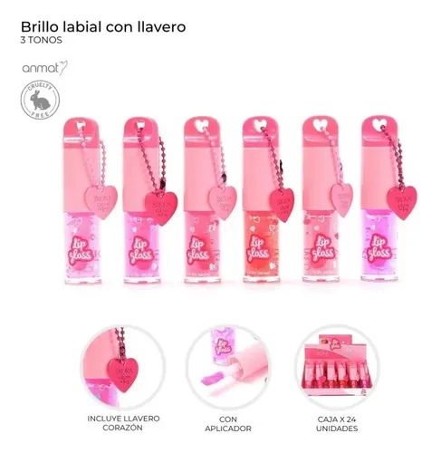 Brillo X24 Llavero Labial Aplicador Skora Make Up Lip Gloss