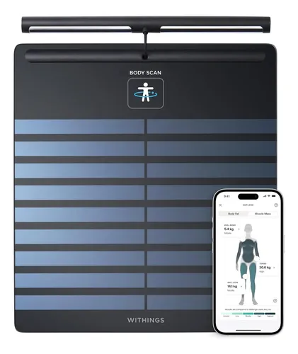 Withings Body Scan: Báscula Inteligente, Cuerpo Segmentario Negro