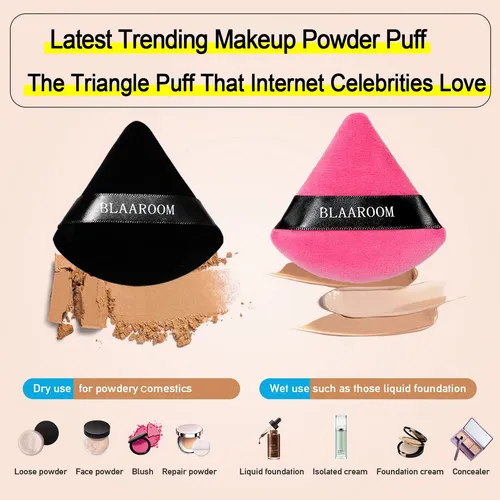 Powder Puff Blaaroom Triangle Velour Soft, 6 Piezas