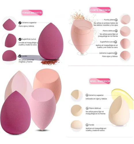 Set De 12 Esponjas Para Maquillaje, Beauty Blenders Y