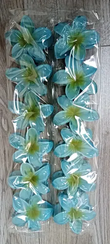 Broche Pelo Flor Hawaiana Gancho Flor Tendencia 12 Unidades