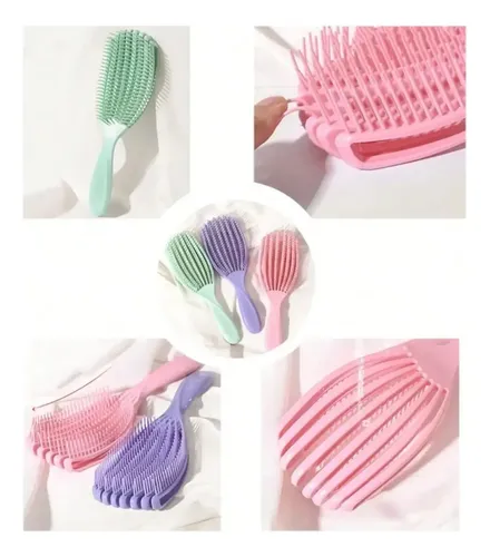 A, Peine De Masaje De Pulpo Adecuado Para Cabello Rizado Y