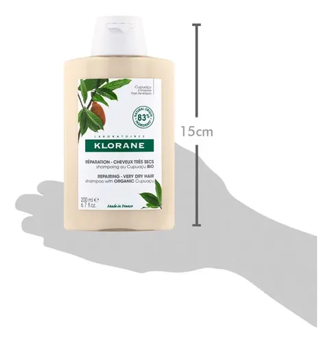 Shampoo Klorane Cupuacu Bio Cabellos Secos Y Dañados X 200