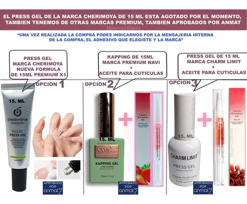Kit Tips Mely Soft Gel X300u Press Gel Cherimoya, Linterna