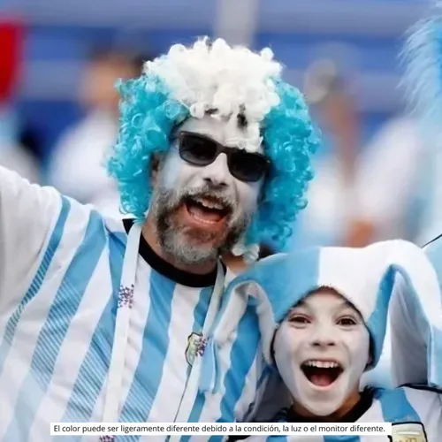 Peluca Rulos Argentina Afro Albiceleste Mundial Cotillon