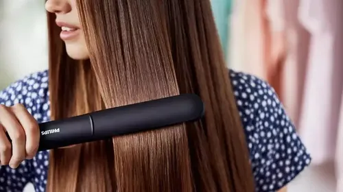 Planchita De Pelo Philips Bhs376 Thermoprotect, Placas Cerámicas con Queratina, 160 a 230 Grados, 6 Niveles de Temperatura, Straightcare Essential Negra Y Rosa Negro/rosa