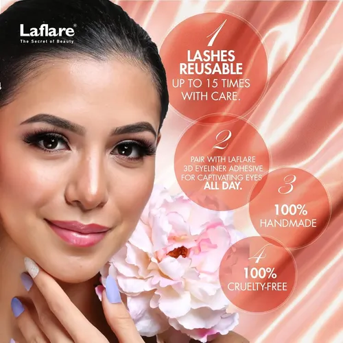 Pestañas Postizas Laflare 3d Silk Mink Ojos De Gato Sm01