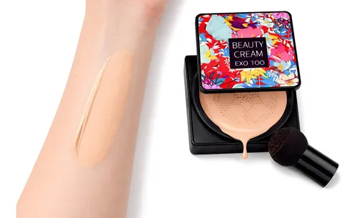 Base De Maquillaje Cc Cream Esponja X1 Suave Tono Natural