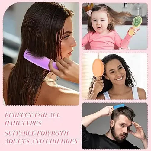 Set De 12 Mini Cepillos Y Peines Para Cabello Mojado