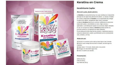 Mary Bosques Keratina En Crema Pote X 200g
