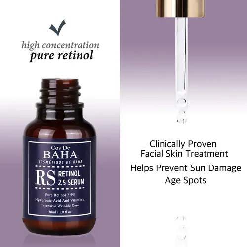 Sérum Facial Cos De Baha Rs Retinol Al 2,5% Con Vitamina E,