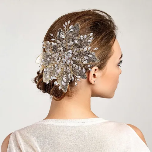 Pinza Para El Pelo Con Diamantes De Imitación Dorados Para D