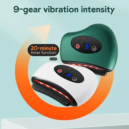 Masajeador Rostro Gua Sha Electrico 9 Velocidades Calor Usb