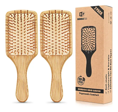 Pack De 2 Cepillos Para El Cabello Bundlepro Con Cerdas Natu
