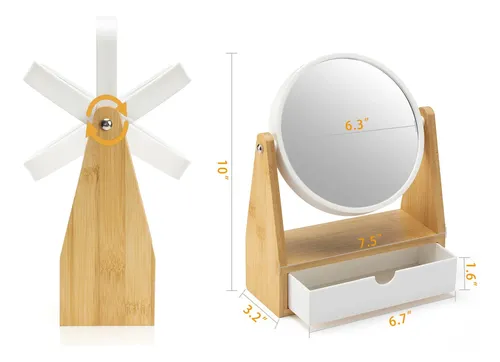 Espejo De Maquillaje Yeake Vanity Con Aumento 1x/3x Y Soport