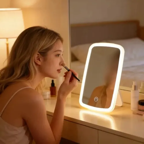 Espejo Maquillaje Led Táctil 3 Luces Regulables Portátil