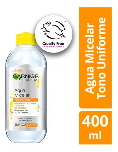 Garnier Face Express Aclara Tono Uniforme Agua Micelar 400ml