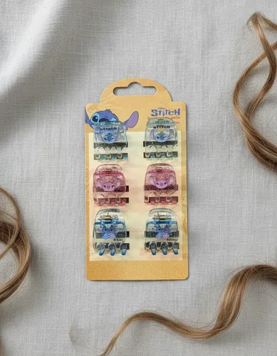 Set Ganchos De Pelo Broches Stitch Disney Original