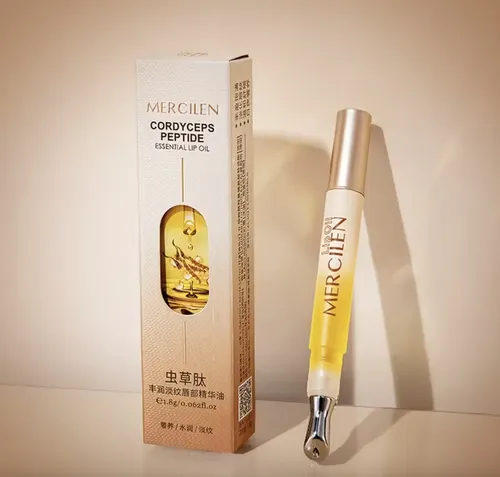 Aceite Labial Hidratante Mercilen Lip Oil Cordyceps Peptidos Evita Arrugas Lineas Nutre Mejora Apariencia Revitaliza Boca Skincare