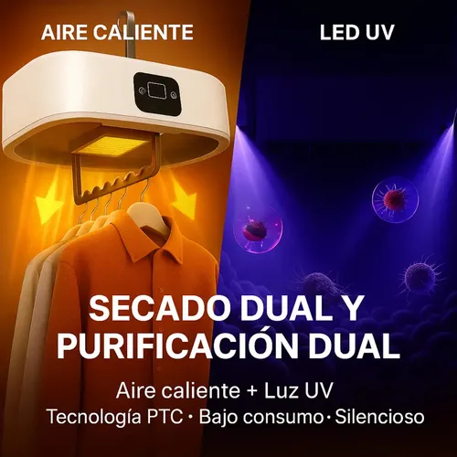 Secador Ropa Inteligente Portátil Plegable Colgante 600w Pel
