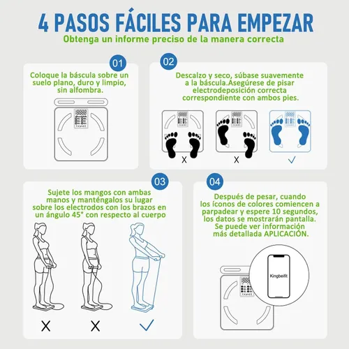 Bascula Digital Inteligente Corporal 8 Electrodos Bluetooth