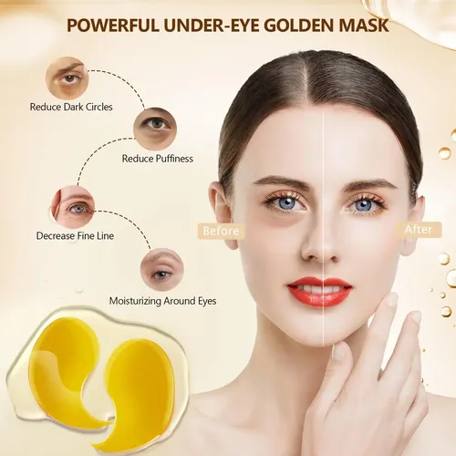 60 Parches De Oro 24 Quilates Para Tratar Ojeras Y Bolsas