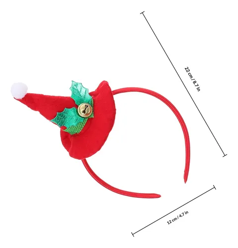 Aros De Pelo Mini Sombrero Rojo Xmas 4 Piezas