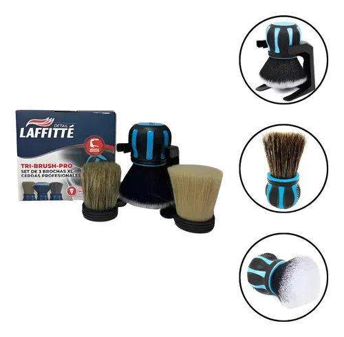 Brochas Laffitte Pro Xl 3 Piezas Cabezales Intercambiables Negro
