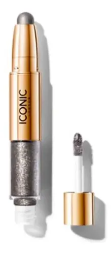 Dúo Sombras Crayon Iconic London Glaze Onyx Dark Silver Ojos