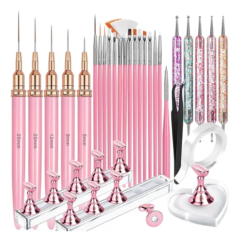 Kit Profesional Pinceles Y Herramientas Para Arte En Uñas