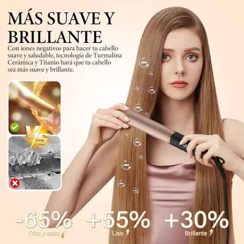 Plancha De Cabello Profesional De Cerámica Yoawes 2 En 1