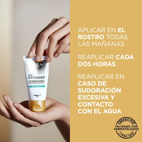 Crema Facial L’Oréal Paris Uv Defender Anti Brillo Fps 50 + X 40g para todo tipo de piel