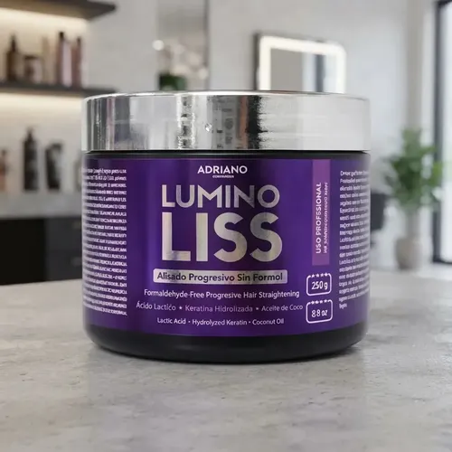 Alisado Progresivo Luminoliss Sin Formol x250 gr – Crema Alisadora Profesional Con Keratina Hidrolizada y Aceite de Coco Cabellos Con Rulos Lacios