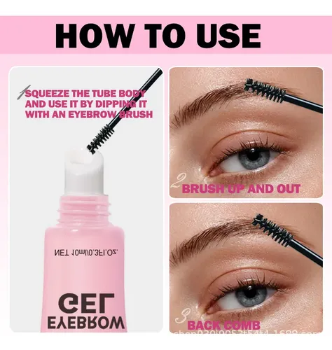 Gel Para Cejas Sin Color, Con Cepillo, Rosa Natural