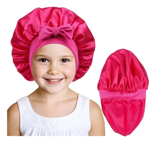 Gorro Satén Doble Lazo Para Niño Dormir Baño