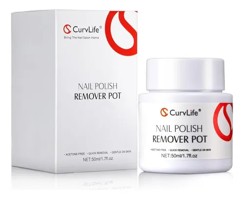 Removedor De Esmalte Curvlife Sin Acetona 50 Ml Con Esponja