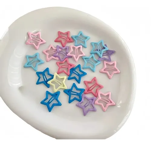 Set Of Matte Hair Clips In Assorted Colors For Women