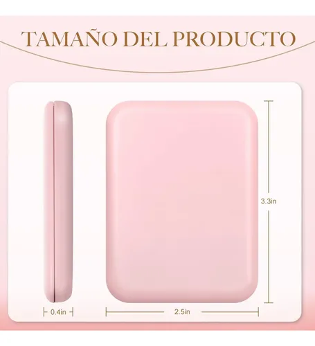 Espejo De Bolsillo Compacto Led De Maquillaje Con Aumento