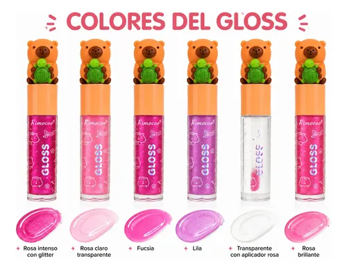 Lip Gloss Capibara Kawaii Brillo Labial Glitter X3
