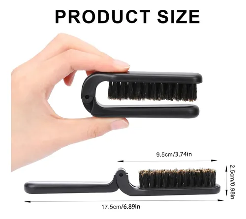 Cepillo Para Cabello Plegable Mozeat Lens 2 Unidades Negro