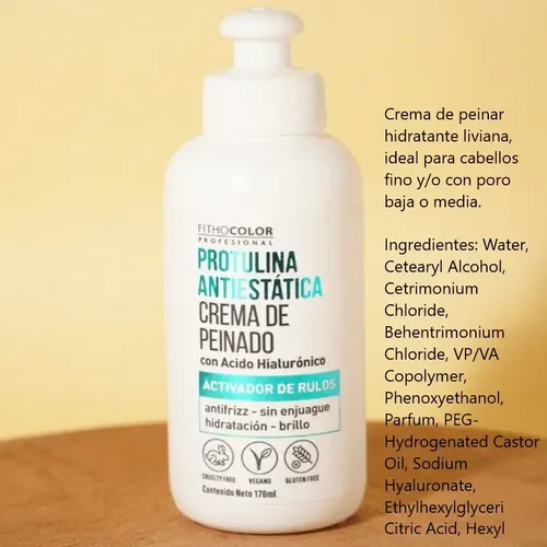 Fithocolor Crema Rulos Pack X3 Protulina Antiestatica X170ml