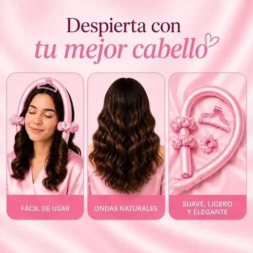 Rizador Rulero Ondas Sin Calor Cabello Rizos Satén Vincha
